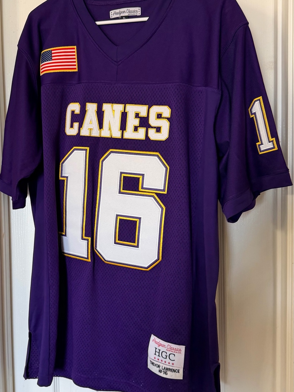 Trevor Lawrence high school Purple and White Canes #16 Sports Jersey